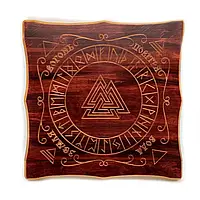 Эксклюзивный "Рунический алтарь",на украинском языке (29*29*1.8см),массив ольхи, резной