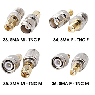 Комплект 36 шт. антенні перехідники SMA RP-SMA BNC N-Type TNC UHF F Male Female (тато, мама) універсальний, фото 5
