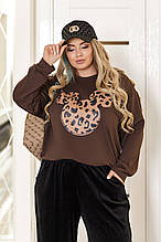 Трикотажний світшот жіночий "Sticker" | Батал