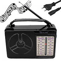 Переносне радіо на батарейках GOLON RX-607, FM, AM, SW/ Потужна колонка