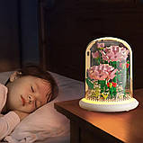 Конструктор квітка з підсвічуванням (нічник) 570 деталей, на батарейках, Гвоздика / Квітковий конструктор, фото 2