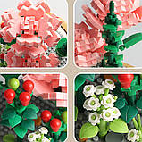 Конструктор квітка з підсвічуванням (нічник) 570 деталей, на батарейках, Гвоздика / Квітковий конструктор, фото 3