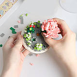 Конструктор квітка з підсвічуванням (нічник) 570 деталей, на батарейках, Гвоздика / Квітковий конструктор, фото 5
