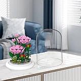 Конструктор квітка з підсвічуванням (нічник) 570 деталей, на батарейках, Гвоздика / Квітковий конструктор, фото 6