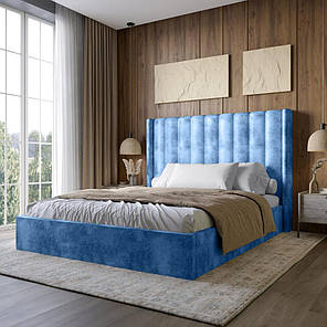 Двоспальне ліжко LION Ніно 180x200 см SILK 503 Темно-синій (LION-041395), фото 1