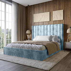 Двоспальне ліжко LION Ніно 160x200 см SILK 501 Небесно-блакитний (LION-045048), фото 1