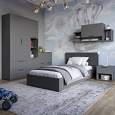 Гарнітур в спальню LION Краш Антрацит з 6 елементів (LION-044190)