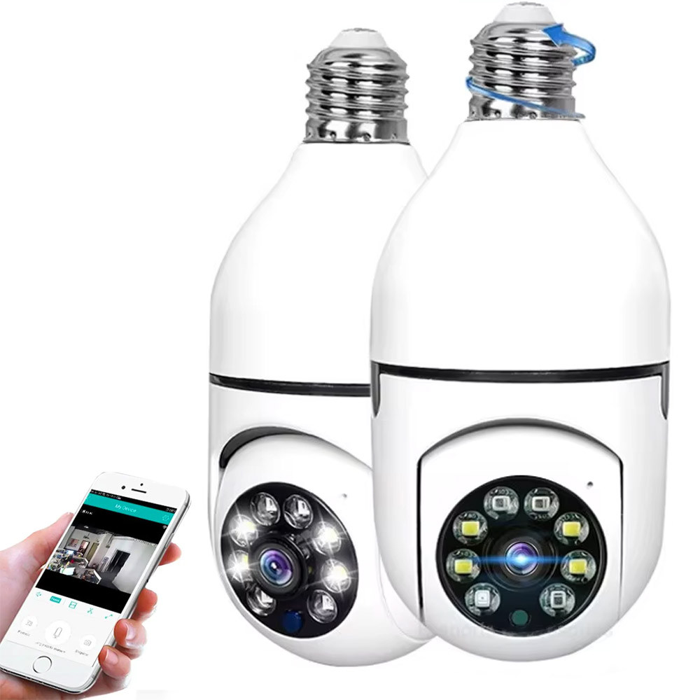 Набір 2шт Камера відеоспостереження в патрон Е27, Smart 3120S-DPXY 2MP / Панорамна поворотна IP камера, фото 1