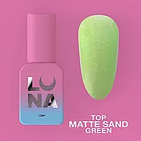 Топове матове покриття LunaMoon Top Matte Sand Green без липкого шару, 13 мл
