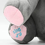 Інтерактивна іграшка Слоненя грає в хованки 35см, від батарейок / Музична іграшка / М'яка іграшка, фото 7