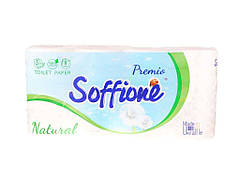 Папір туал. на гільзі Natural 8 рул 3-шар білий ТМ SOFFIONE