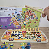 Дерев`яна логічна дошка Автобус WToy сортер риболовля цифри фігури кільця  41*22,3*0,5 см (38512), фото 8