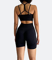 Спортивный комплект из двух предметов (топ и шорты с завышенной талией, пуш-ап эффектом) S (40-42)