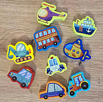 Дерев`яна логічна дошка Автобус WToy сортер риболовля цифри фігури кільця 41*22,3*0,5 см (38512), фото 4