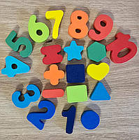 Дерев`яна логічна дошка Автобус WToy сортер риболовля цифри фігури кільця 41*22,3*0,5 см (38512), фото 7