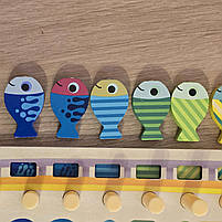 Дерев`яна логічна дошка Автобус WToy сортер риболовля цифри фігури кільця 41*22,3*0,5 см (38512), фото 10