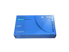Рукавички нітрилові М OCEAN 100шт ТМ MEDIOK