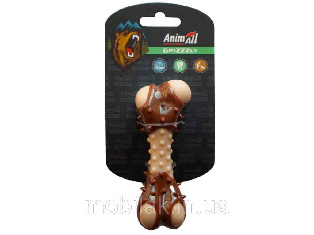 Іграшка для собак Кістка з ароматом мяса S (11,7см), beige/brown AGrizZzly 9833 ТМ ANIMALL