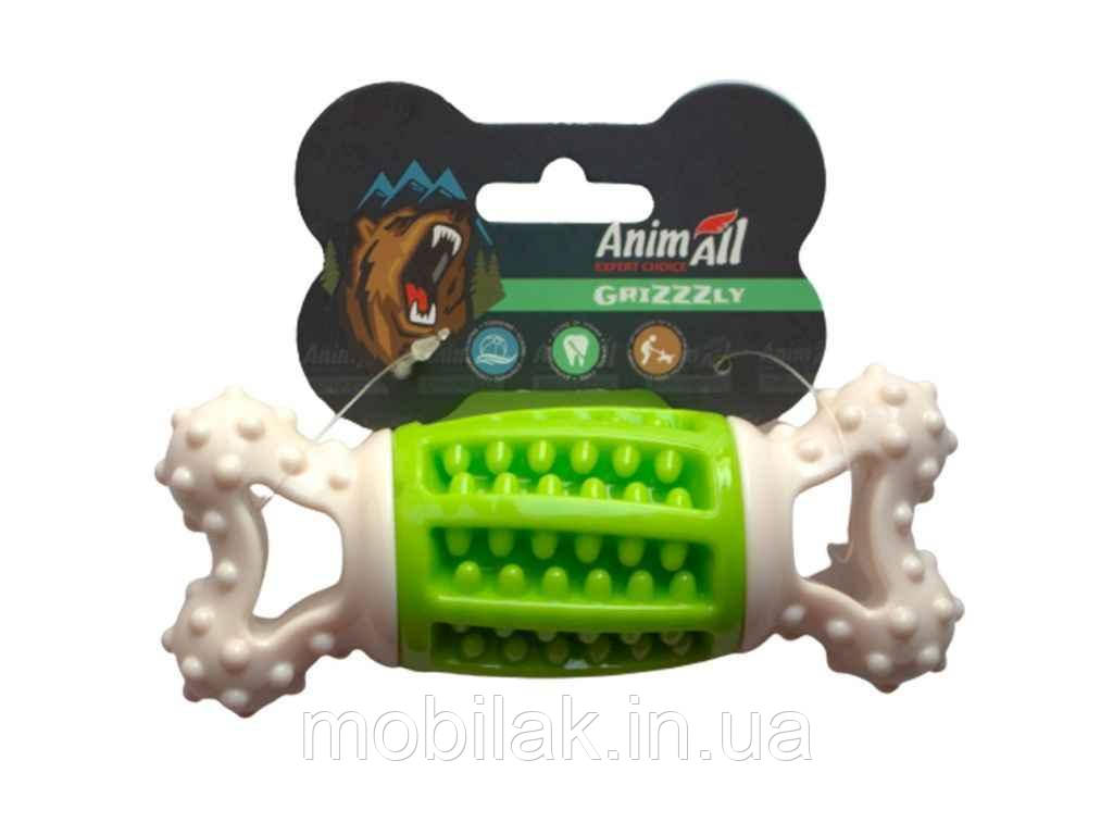 Іграшка для собак Кістка-зубочистка (14,2х5,7х4,7см), green/white AGrizZzly 9918 ТМ ANIMALL
