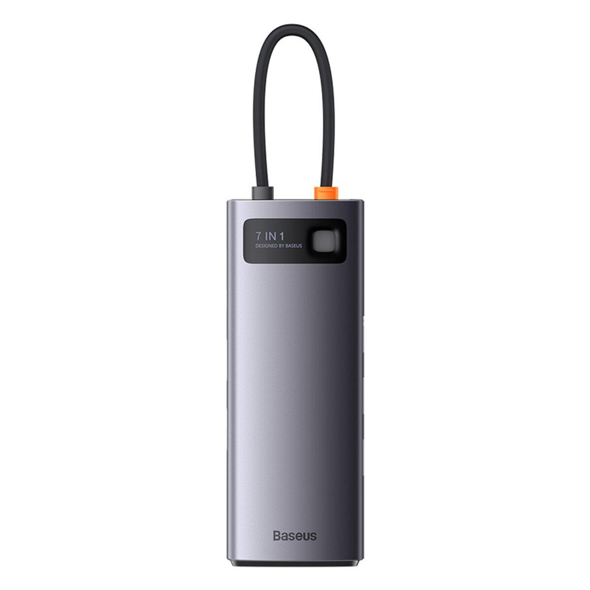 USB-Hub Baseus Metal Gleam Series 7-in-1 Multifunctional Type-C HUB Docking Station Gray (Type-C to