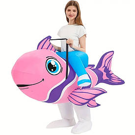 Надувний костюм Акула, Синя (Blue Shark) Риба, Рожевий