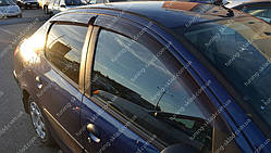 Вітровики вікон Peugeot 206 sd/hb (дефлектори бічних вікон Пежо 206)