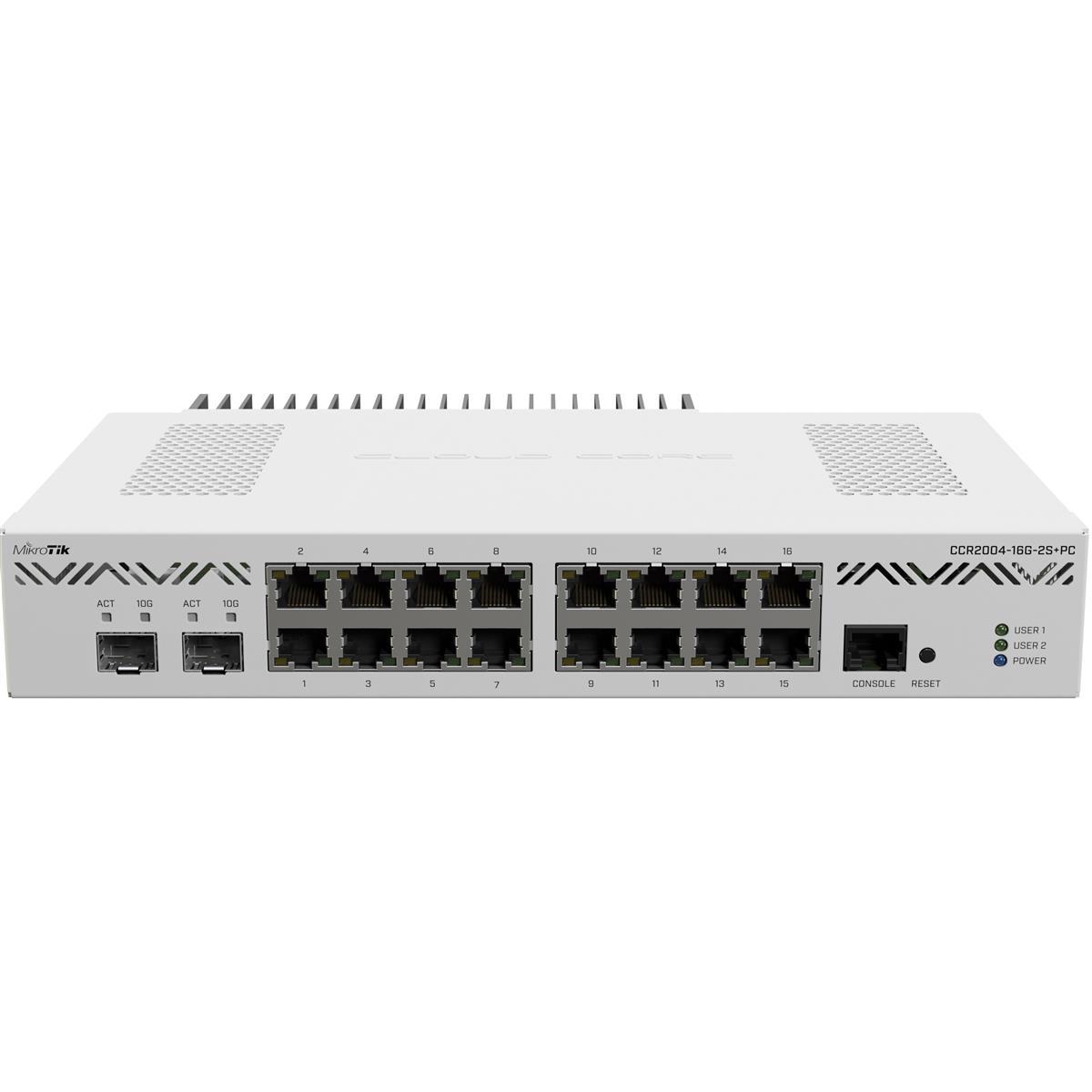 Маршрутизатор MikroTik CCR2004-16G-2S+PC (16хGE, 2xSFP+, passive cooling, L6), фото 1