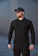 Тактична футболка Поло з довгим рукавом для Поліції Military CoolPass Чорний S-3XL