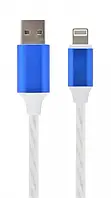 Дата-кабель Cablexpert CC-USB-8PLED-1M 1m USB (тато) - Lightning (тато) White