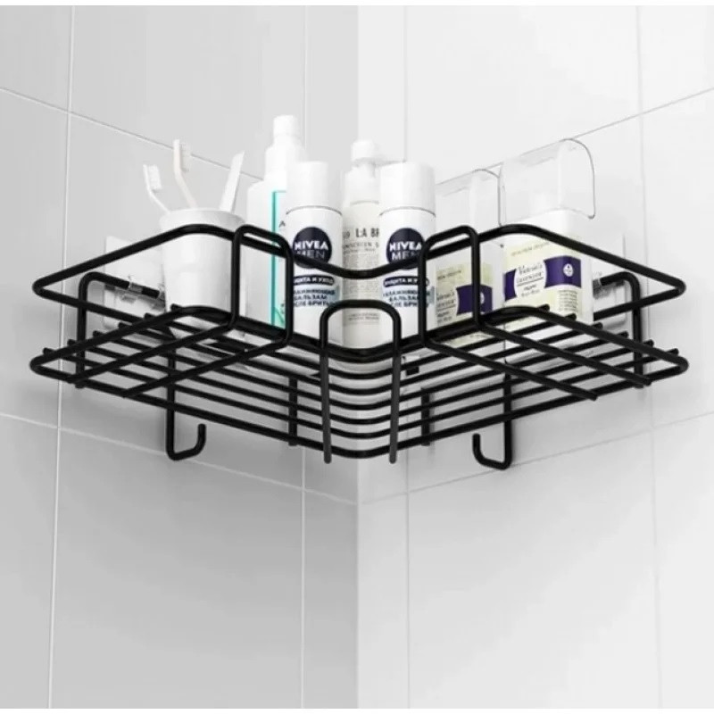 Настінна кутова полиця 2 гачок 26.5x26.5x9.5см (60)