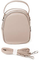 Сумка клатч кросс боді жіноча шкіряна маленька бежева на плече два відділи та кишеня на змійці Alex Rai 88082, фото 3