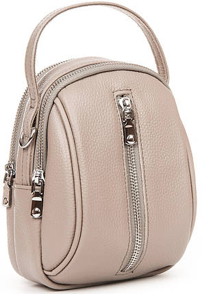 Сумка клатч кросс боді жіноча шкіряна маленька бежева на плече два відділи та кишеня на змійці Alex Rai 88082, фото 1