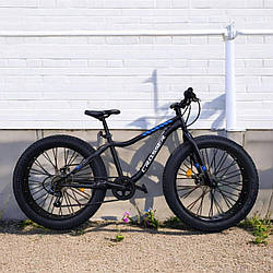 Велосипед гірський Crosser Fat Bike колеса 26", рама 16", чорно-синій