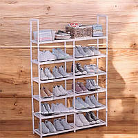Полиця для взуття на 6 секцій, стійка для зберігання взуття. Стелаж для взуття