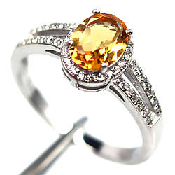 Цитрин срібна каблучка, 0288ЛЦ