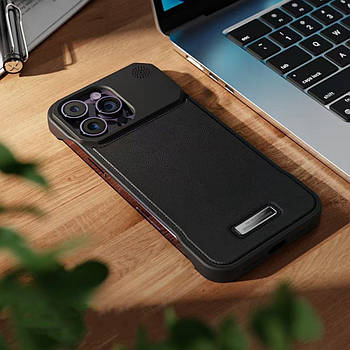 Накладка Leather Aromatherapy Metal Magnetic для iPhone 16 Pro Max Black