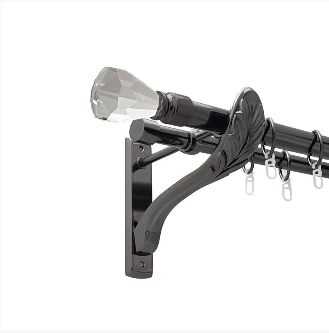 Карниз кований для штор подвійний оникс ретро Кристал Конус 25мм х 16мм діаметр гладка комплект, фото 1