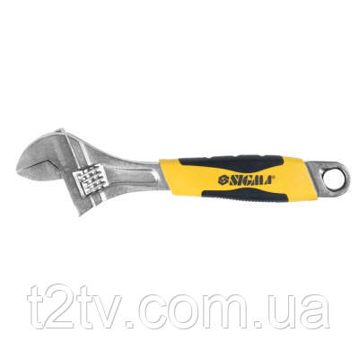 Ключ Sigma розвідний 300мм CrV (гум'яна рукоятка) (4101041), фото 1