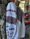 Вишиванка жіноча вишита хрестиком традиційний орнамент ручна робота розмір 60, фото 7