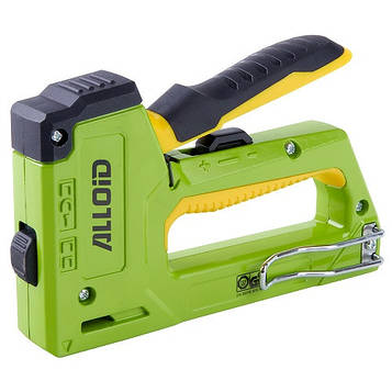 Степлер будівельний для скоб 6 в 1+1500 скоб (алюміній) Alloid Pro SG-41410