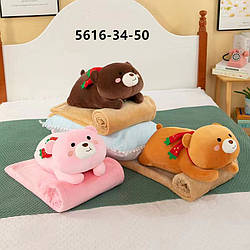 Іграшка + педик + подушка 3 в 1 розмір пледика 120*160 фібра