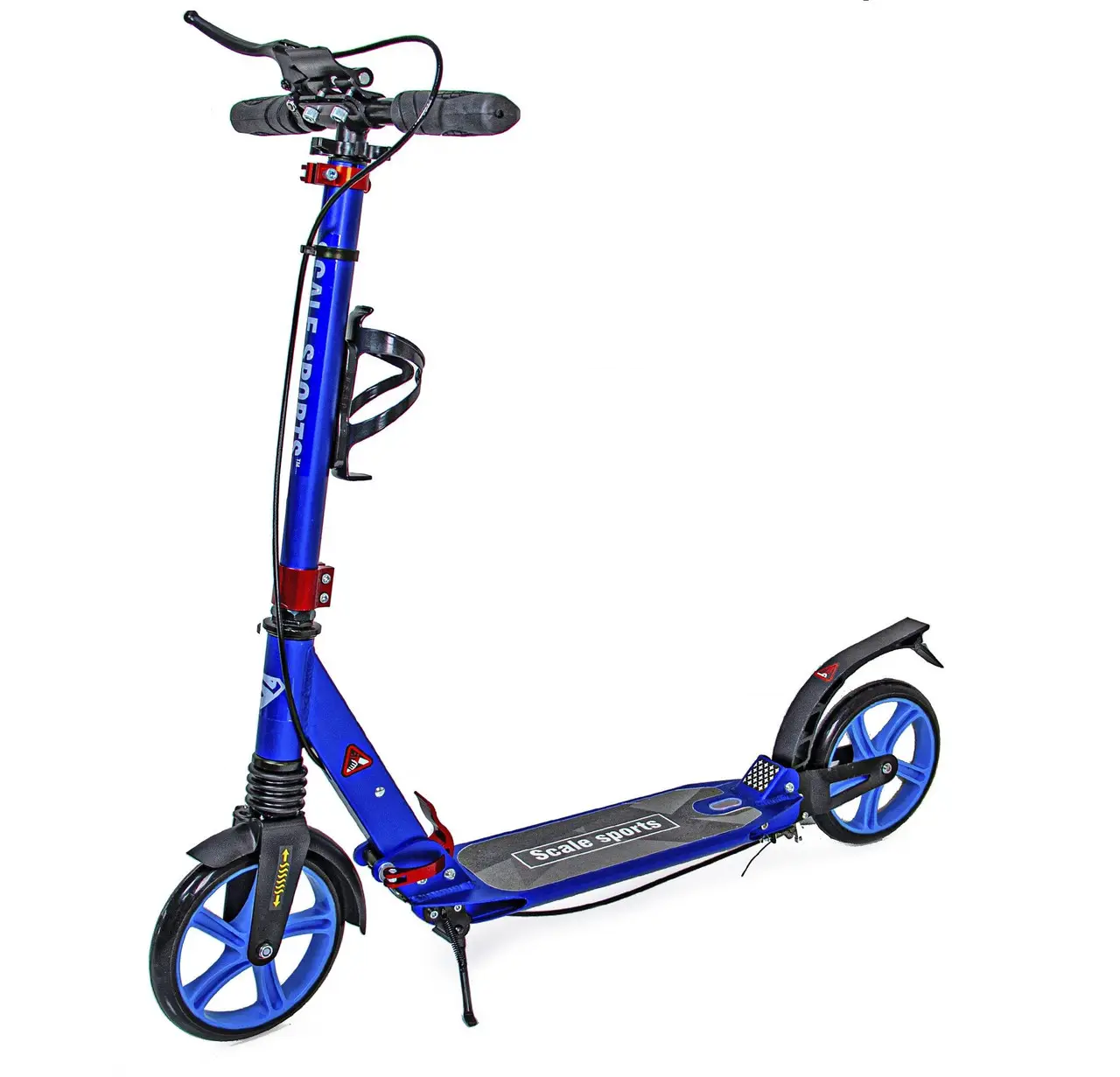Самокат Scale Sports SS-10 з ручним гальмом. 2 амортизатора. Синій