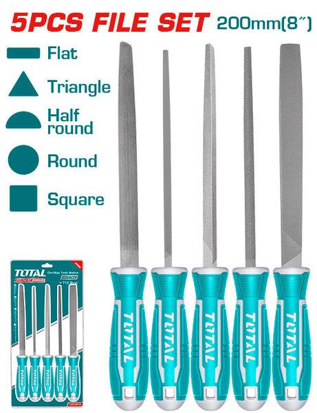 Набір напильників TOTAL THT918516 200 мм 5 шт., фото 1