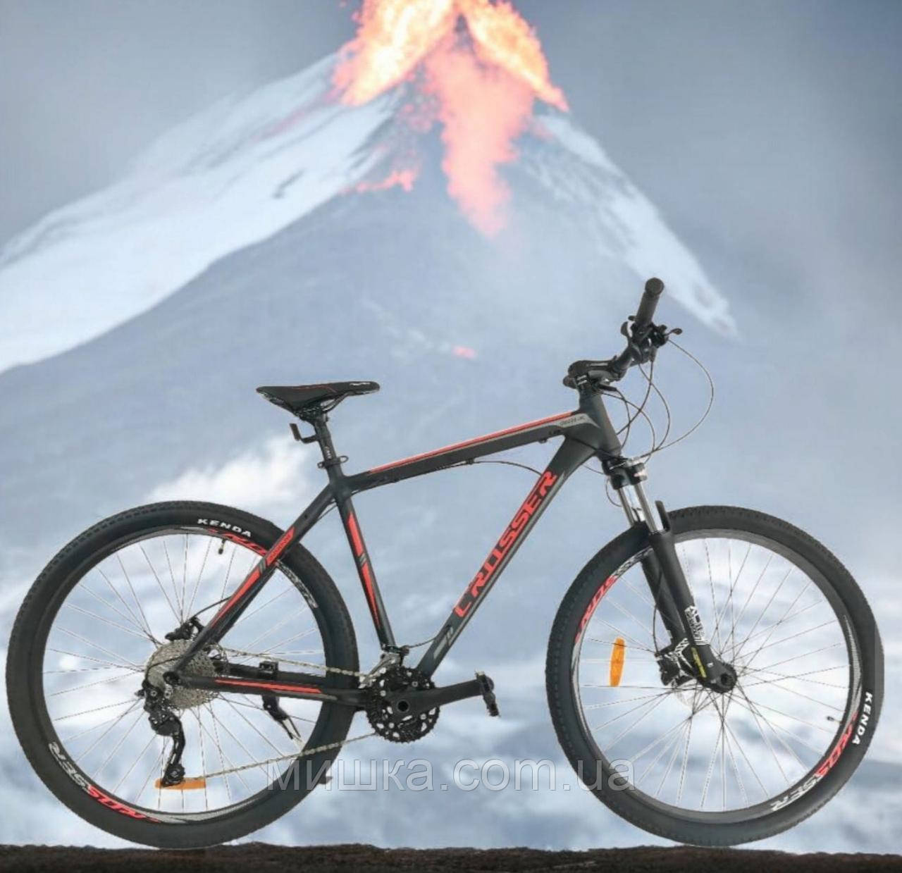 Алюмінієвий велосипед "Crosser One Deore" рама 21", колеса 29", гірський, гідравліка, чорно-червоний, фото 1