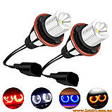 Ангельські глазки БМВ маркери 12Вт яскраве світло LED лампи для фар авто BMW E39 E60 E61 E63 E64 E65 E66 E53 X5 E83 X3 E87, фото 10