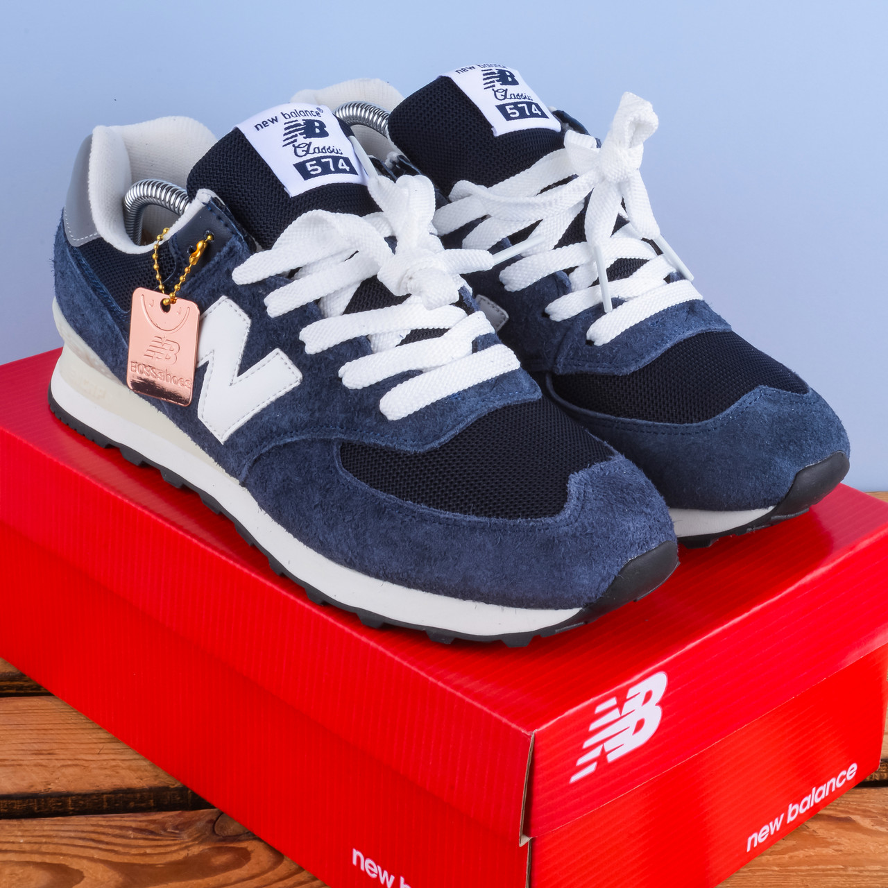 SALE Кросівки New Balance 574 сині з білим лого, фото 1