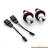 Ангельські глазки БМВ маркери 12Вт яскраве світло LED лампи для фар авто BMW E39 E60 E61 E63 E64 E65 E66 E53 X5 E83 X3 E87, фото 8