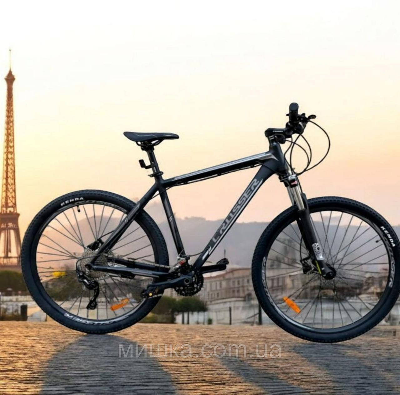 Алюмінієвий велосипед "Crosser One Deore" рама 21", колеса 29", гірський, гідравліка, сірий, фото 1