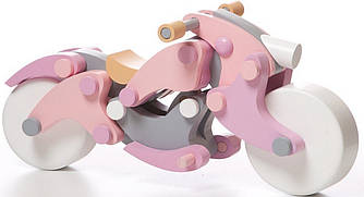 Дерев'яний конструктор мотоцикл «Girl-чопер» LM-1 на магнітах Cubika 11629