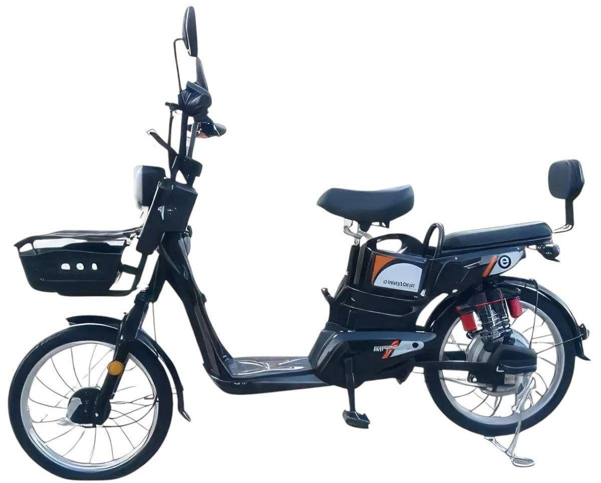 Електровелосипед Crosser Gamma 48V 12Ah (450w) двомісний з кошиком + PASS-система Чорний, фото 1